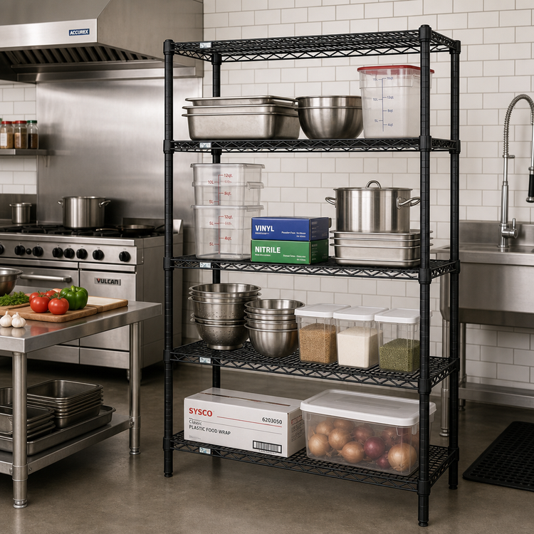 Product image #2 for Quantum 72"W x 21"D x 54"H Wire Shelving Starter Kit with 4 Shelves