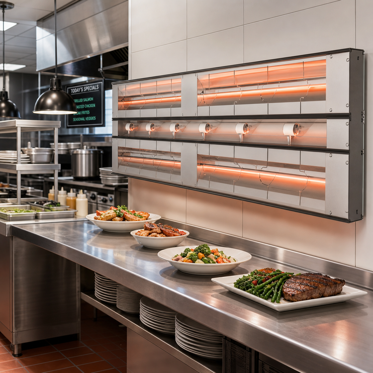 Product image #2 for Hatco Glo-Ray® 66-Inch Lighted Dual Infrared Strip Heater with 6-Inch Spacer (GRAML-66D6)