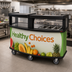 Thumbnail image #2 for Cambro 75-Inch Vending Cart with Safety Barrier, Open Well, Green Wrap, 5-Pan Capacity