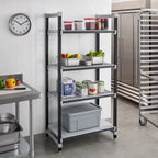 Thumbnail image #2 for Cambro Camshelving® Elements EXU213064VS4480 4-Tier Stationary Polymer Shelving Unit, 21"D x 30"W x 64"H, 3 Vented and 1 Solid Shelves
