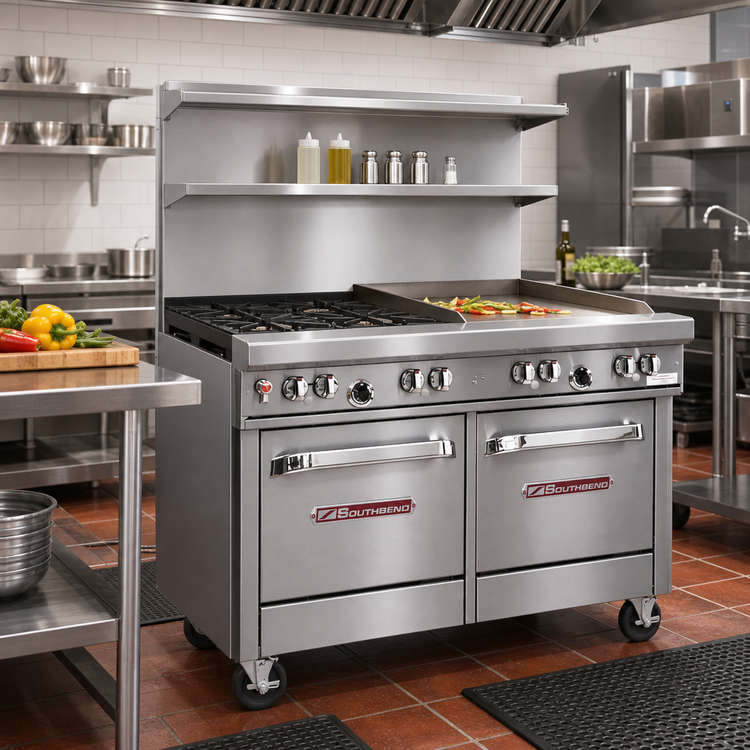 Product image #2 for Ultimate 48-Inch Gas Restaurant Range with 36-Inch Griddle, Standard Oven and Cabinet Base
