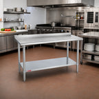 Thumbnail image #2 for Duke Manufacturing 314-2430-2R Stainless Steel Work Table, 30" x 24", 14-Gauge 300 Series Top, 1-1/8" Riser, Galvanized Undershelf