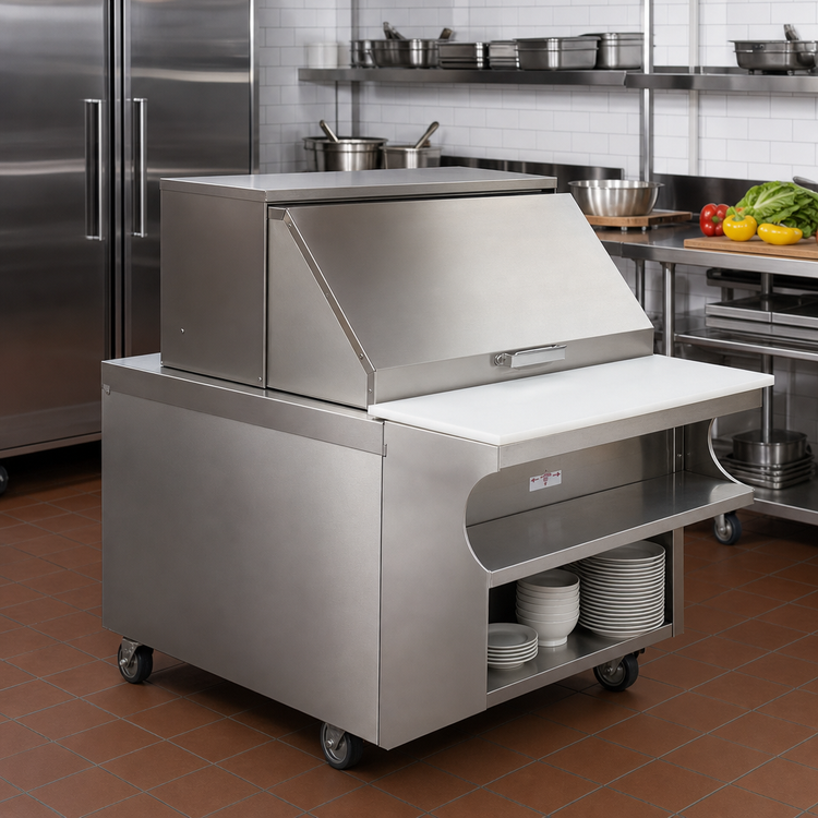 Product image #2 for Advance Tabco Stainless Steel Flip-Up Hinged Cover for 5-Well Hot Food Tables