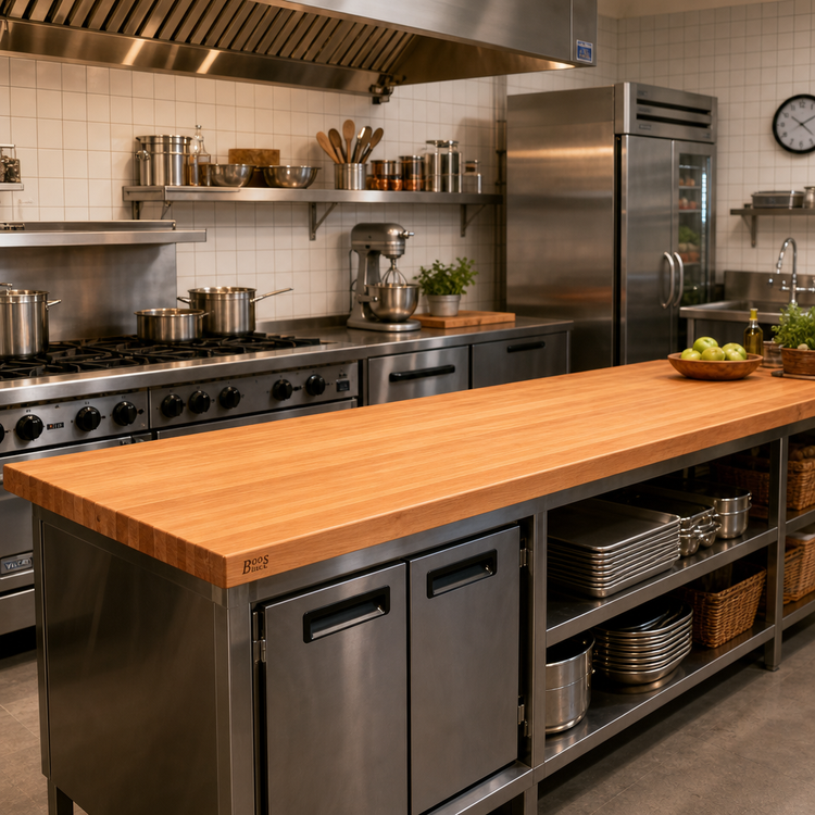 Product image #2 for Boos Block American Cherry Edge Grain Kitchen Countertop, 108 Inch x 32 Inch x 2-1/4 Inch Thick, Oil Finish