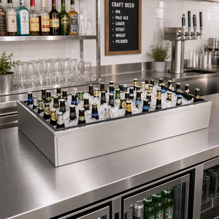 Product image #2 for Glastender IDU-18X24 Back Bar Bottled Beverage Ice Display Unit, 24 x 18 x 7 Inches, Stainless Steel