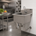 Thumbnail image #2 for Advance Tabco Wall Mounted Knee-Operated Stainless Steel Service Sink with Gooseneck Faucet