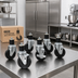 Thumbnail image #2 for Set of 6 5-Inch Polyurethane Swivel Stem Casters for Shelving