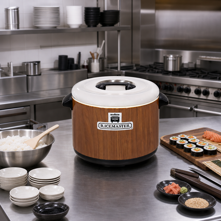 Product image #2 for RiceMaster 18 Qt Sushi Rice Container, Wood Grain Exterior