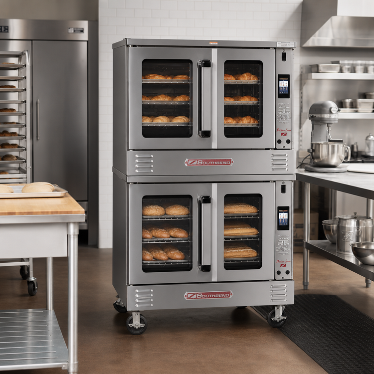 Product image #2 for Southbend Platinum Double-Deck Bakery Depth Electric Convection Oven with Touchscreen Controls, 7.5 kW Per Deck, Dependent Glass Doors