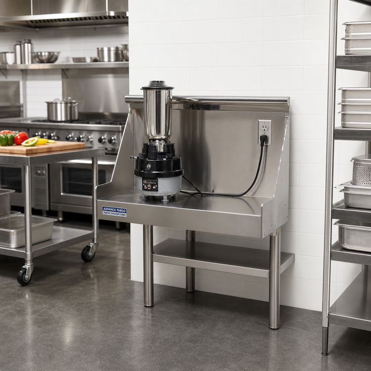 Product image #2 for Advance Tabco Prestige Signature Series Stainless Steel Blender Shelf, 30-Inch x 10-Inch, with 15A-120V Duplex Outlet