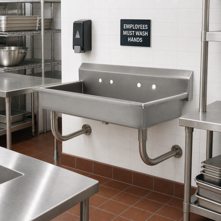 Product image #2 for Advance Tabco FS-WM-40 Multiwash Wall-Mounted Hand Wash Sink, 40-Inch Wide, 304 Stainless Steel