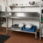 Thumbnail image #2 for John Boos CDT4-LS108SSK 14-Gauge 300 Series Stainless Steel Dishtable Undershelf, Adjustable Feet, 101-5/8" W x 24-1/8" D