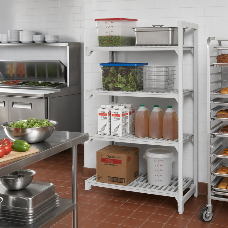 Product image #3 for Cambro Camshelving Premium 4-Tier Vented Polymer Add-On Shelving Unit, 21 x 42 x 84 Inches