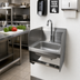 Thumbnail image #2 for Wall-Mount Stainless Steel Hand Sink with Dual Side Splashes, 14 x 10 x 5-Inch Bowl and 1-Hole Deck Faucet Mount