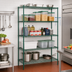 Thumbnail image #2 for Redipak 5-Tier Wire Shelving Unit, 60 x 18 x 63 Inches, Green Epoxy Finish