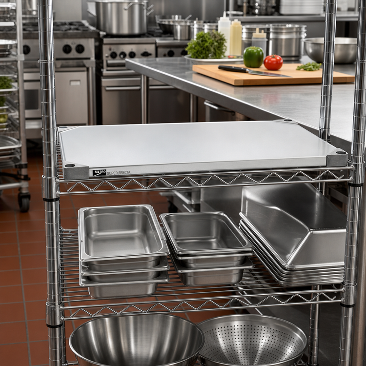 Product image #2 for Metro Super Erecta 24" x 21" 18-Gauge Solid Galvanized Shelf with Raised Ship's Edge