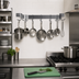 Thumbnail image #2 for Advance Tabco Wall-Mounted Stainless Steel Pot Rack with Single Bar and 6 Double Hooks, 48 Inches