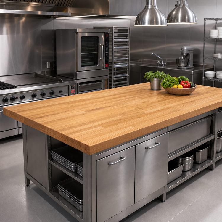 Product image #2 for Appalachian Red Oak Blended Rail Edge Grain Island Countertop