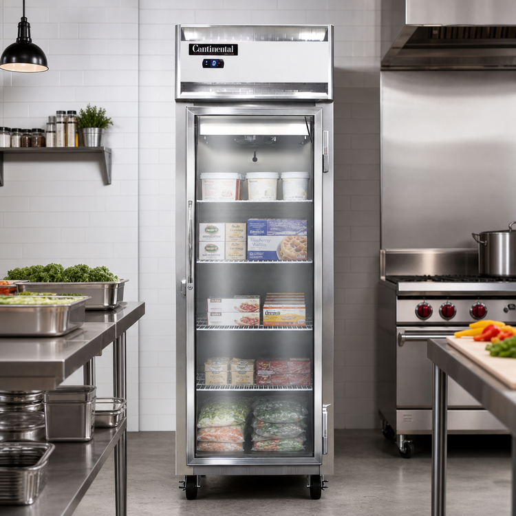 Product image #2 for Continental Refrigerator 1FSNSAGD One-Section Shallow Depth Display Reach-In Freezer