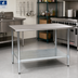 Thumbnail image #2 for Eagle Group BlendPort Deluxe Series 72-Inch x 24-Inch 16-Gauge Stainless Steel Top Work Table with Galvanized Undershelf