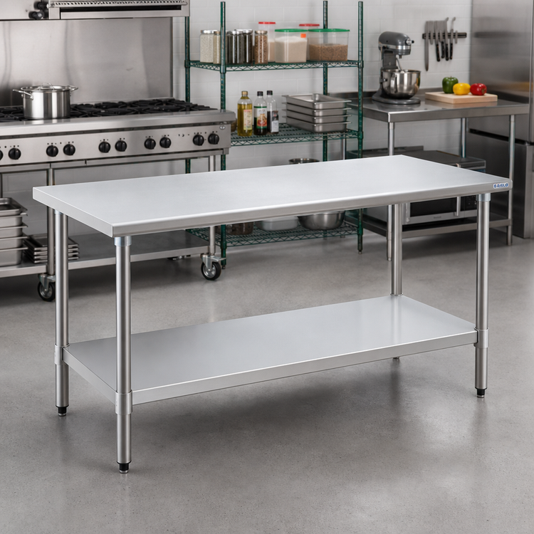 Product image #2 for Eagle Budget Series 48" x 30" 430 Stainless Steel Work Table with Adjustable Undershelf