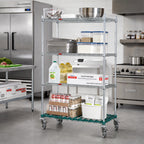 Thumbnail image #2 for Eagle Group QuadTruss DS4-CP74-2448Z Mobile 4-Tier Wire Shelving Starter Unit with Dunnage Shelf, 48 x 24 x 79 Inches, Zinc Finish