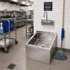 Thumbnail image #2 for Krowne MS-2424 24 x 24-Inch Stainless Steel Floor-Mounted Mop Sink with 21 x 21 x 9-Inch Bowl