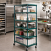 Thumbnail image #2 for QuadPLUS 5-Tier Mobile Starter Wire Shelving Unit with Green Shelf Mats, 36 x 21 x 74 Inches