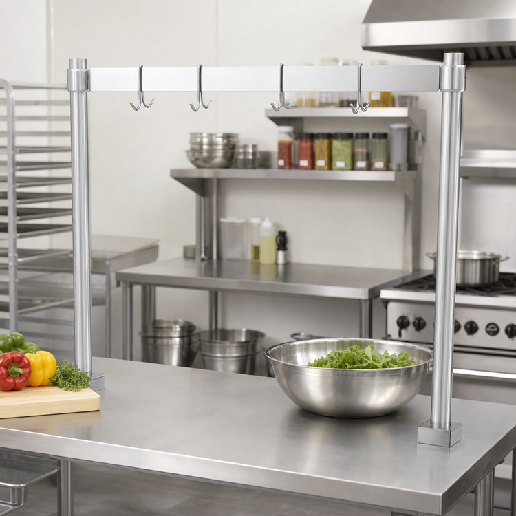 Product image #2 for 48-Inch Table-Mounted Pot Rack Add-On Bar