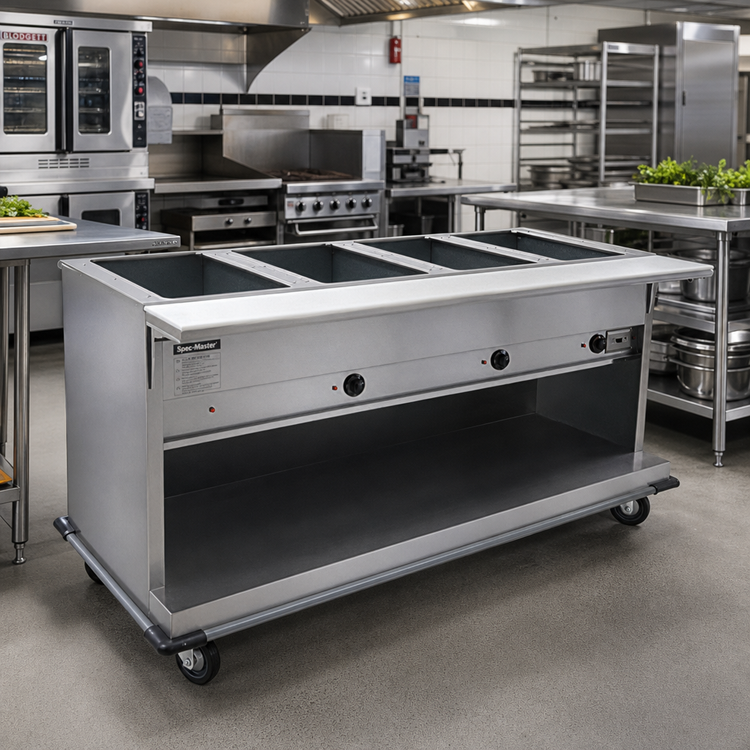 Product image #2 for Spec-Master PHT6CB-240-3 97.75" 6-Well Electric Portable Hot Food Table