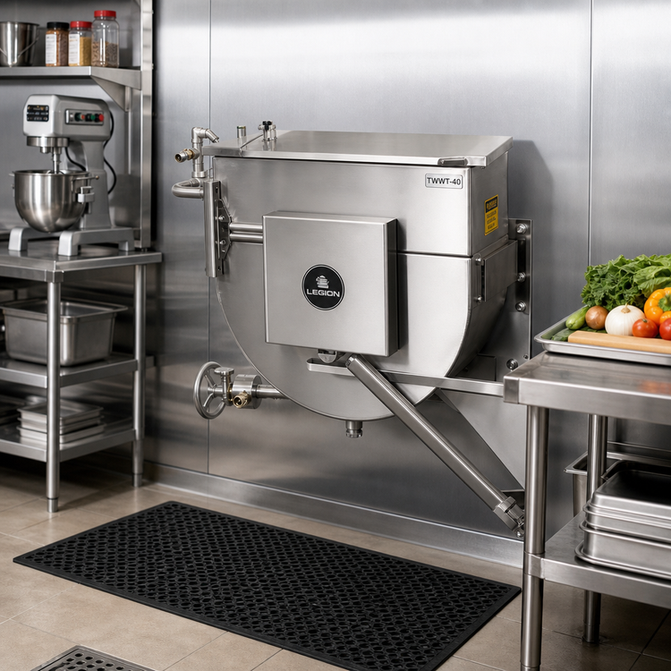 Product image #2 for Legion TWWT-40 40 Gallon Direct Steam Tilting Wall-Mount Kettle