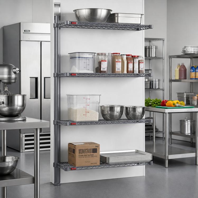 Product image #2 for Eagle Group Valu-Master 4-Tier Add-On Wire Shelving Unit, 30 x 21 x 74 Inches, Pewter Gray Epoxy