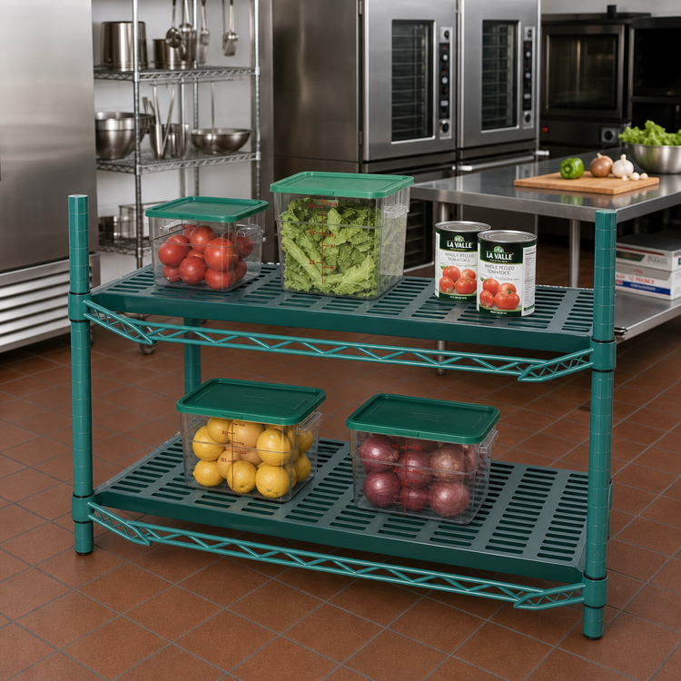 Product image #2 for Eagle QuadPlus Louvered Polymer Shelf Mat with Microgard Antimicrobial Protection, 42 x 18 Inches, Green