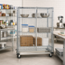 Thumbnail image #2 for Quantum Mobile Wire Security Cage with Dolly Base, 60 x 18 x 70 Inches, Chrome Plated