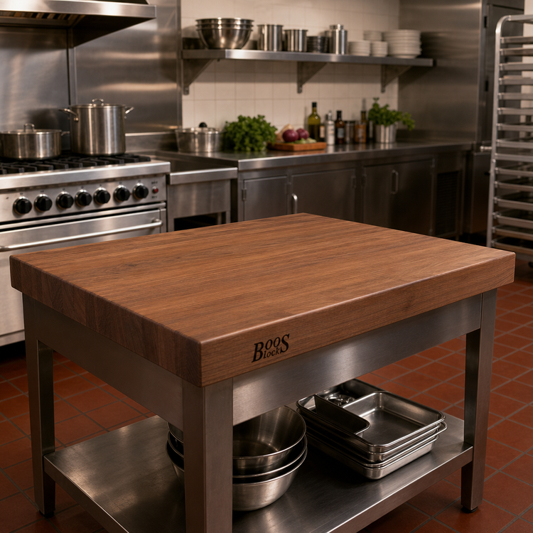 Product image #2 for John Boos Boos Block American Black Walnut Kitchen Countertop, 36" x 32", 2-1/4" Thick, Penetrating Oil Finish