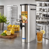 Thumbnail image #2 for Narrow 4-Gallon Stainless Steel Iced Tea Dispenser with Portable Handles and No-Drip Faucet