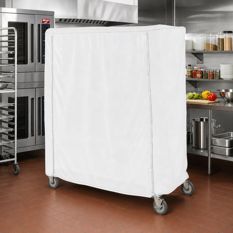 Product image #2 for Metro Queen Mary & Banquet Cart Cover, 48 x 24 x 74 Inch, White Uncoated Knitted Polyester