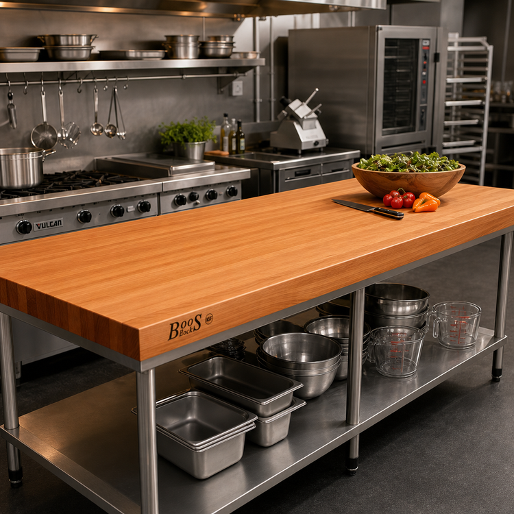 Product image #2 for Boos Block 84" x 30" American Cherry Edge Grain Kitchen Countertop, 2-1/4" Thick, Varnique Finish