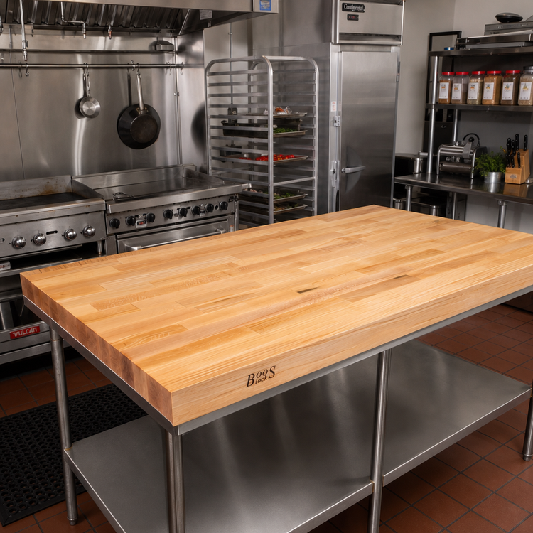 Product image #2 for John Boos SC112-O 84-Inch x 42-Inch Edge Grain Northern Hard Rock Maple Work Table Top