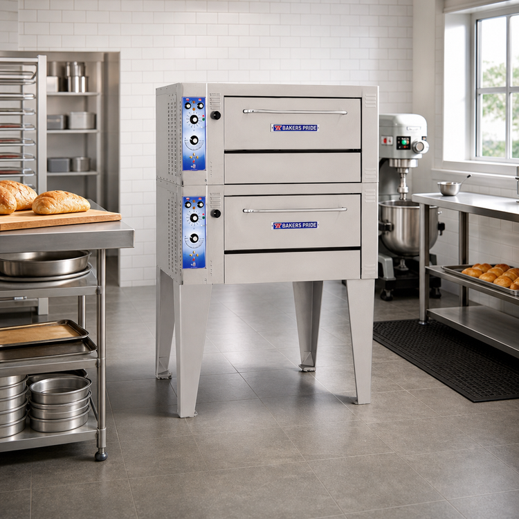 Product image #2 for Bakers Pride Super Deck Series 2-Deck Electric Bake/Roast Deck Oven with 38 x 36 x 12-Inch Cavities and 24-Inch Legs