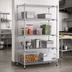 Thumbnail image #2 for Eagle Group 4-Tier Stationary Starter Wire Shelving Unit, 36 x 21 x 74 Inches, Chrome-Plated