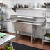 Thumbnail image #2 for Advance Tabco 2-Compartment Fabricated Stainless Steel Sink with Left and Right Drainboards, 78 Inch Long