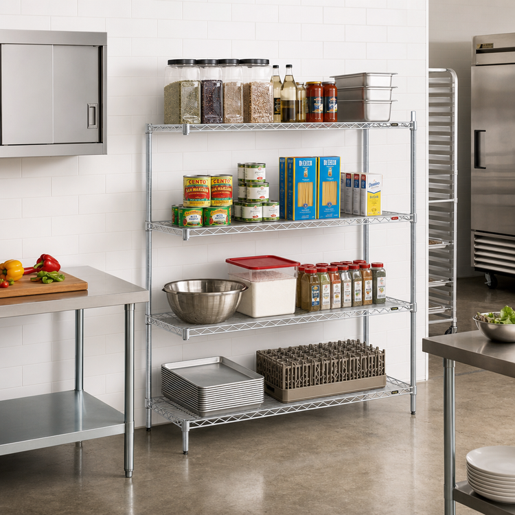Product image #2 for EagleGard 4-Tier Add-On Wire Shelving Unit, 48 x 24 x 63 Inches