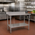 Thumbnail image #2 for AdjusTable ADA/Ergonomic Height Adjustable Stainless Steel Work Table with 4-Inch Backsplash, 72W x 30D, 32-40 Inch Height Range
