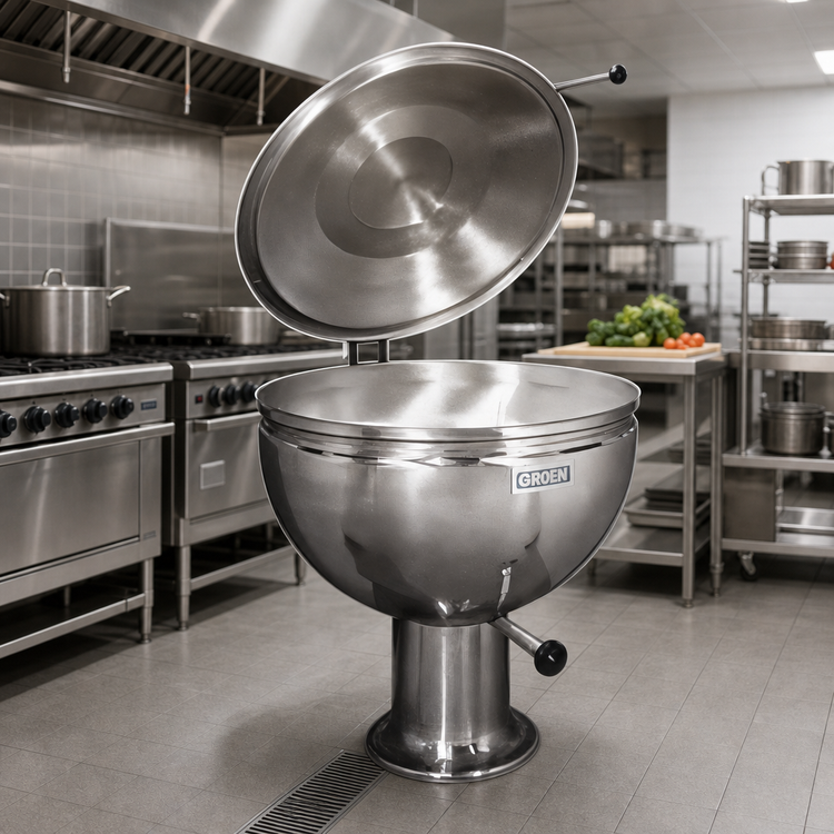 Product image #2 for Groen GPT-40 40-Gallon Direct Steam Full-Jacket Steam Kettle with Pedestal Base