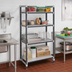 Thumbnail image #2 for Cambro Camshelving Elements XTRA 4-Tier Stationary Starter Shelving Unit, 21 x 54 x 64 Inches, Vented and Solid, Speckled Gray