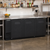 Thumbnail image #2 for True Three-Section Back Bar Cooler, 90-3/8 Inch Wide, 3 Solid Locking Doors, Stainless Steel Top, Left-Side Self-Contained Refrigeration