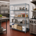 Thumbnail image #2 for Quantum 42-Inch x 14-Inch x 74-Inch Gray Epoxy Antimicrobial Wire Shelving Starter Kit with 4 Shelves