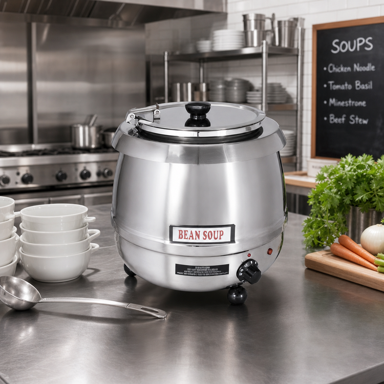 Product image #2 for Uniworld 10.5 Qt Stainless Steel Insulated Countertop Soup Kettle
