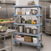 Thumbnail image #2 for Quantum Millenia Mobile Polymer Shelving Starter Unit with 4 Open Grid Shelves, 48W x 18D x 62H, Gray